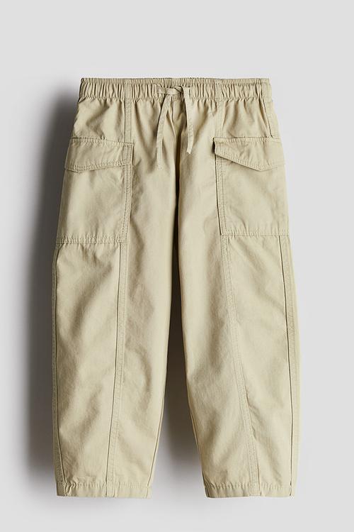 Cotton cargo trousers - light khaki green