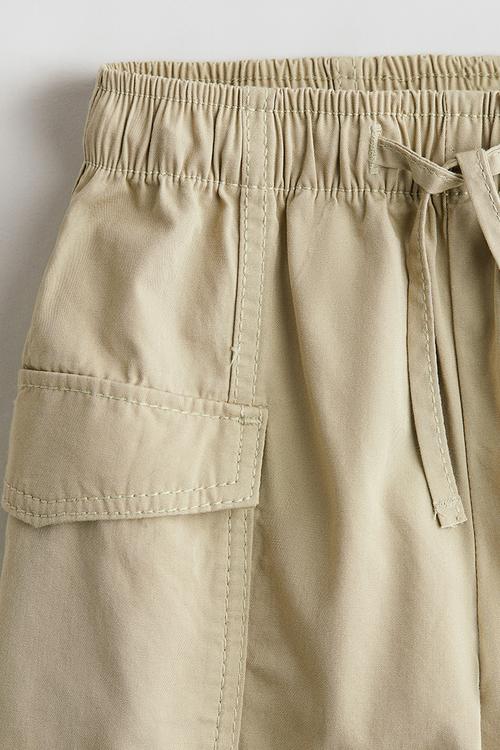 Cotton cargo trousers - light khaki green