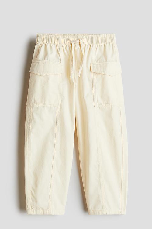Cotton cargo trousers - light yellow 