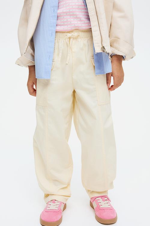 Cotton cargo trousers - light yellow 