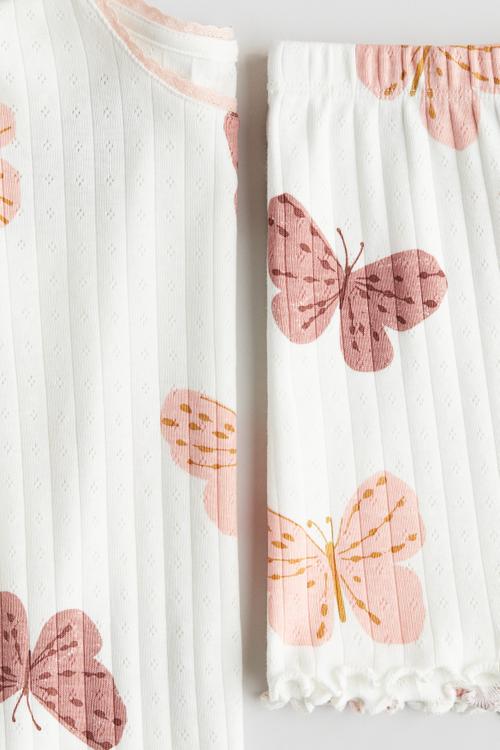 Printed pyjamas - cream/butterflies 
