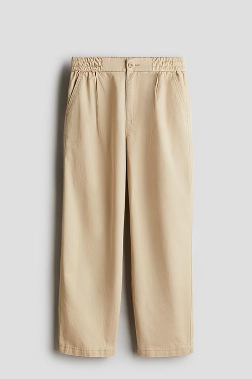 Loose-fit cotton chinos - beige