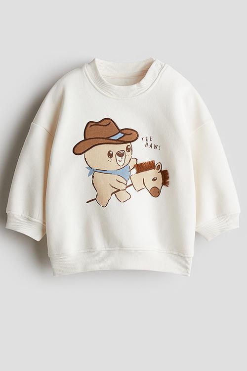 Motif-detail sweatshirt - white/yee haw