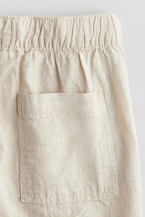 Linen-blend shorts - light beige