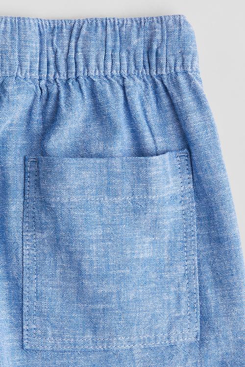 Linen-blend shorts - blue marl