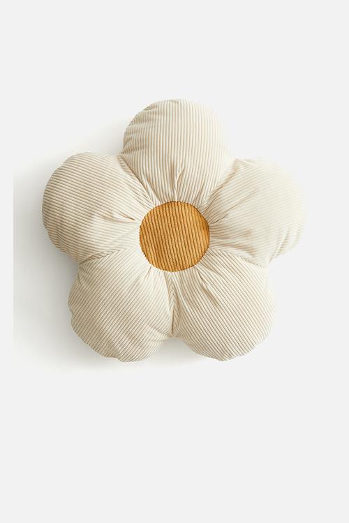 Flower-shaped cushion - light beige flower