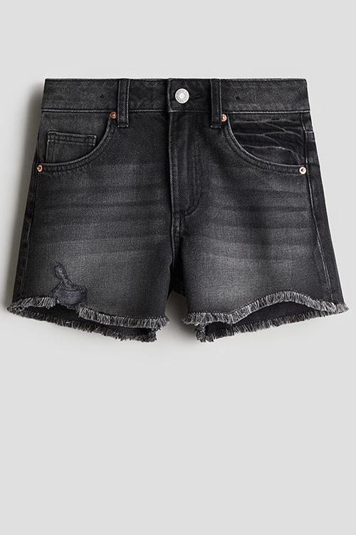 Denim shorts - dark grey