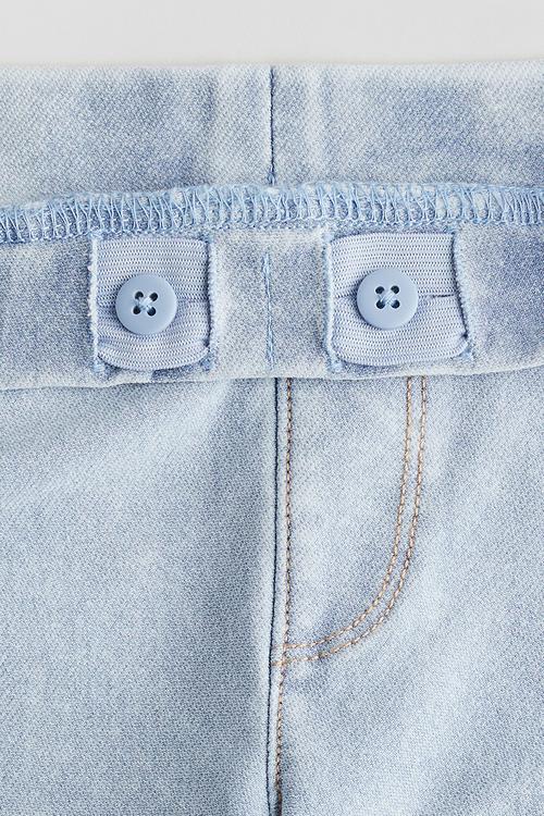 Wide denim-look trousers - light denim blue