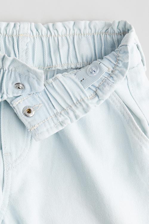 Wide leg paper bag jeans - light denim blue