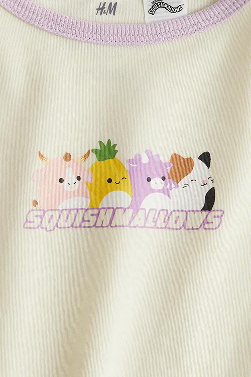 Printed top - light yellow squishmallows 