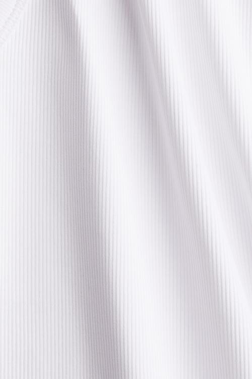 Ribbed vest top - white