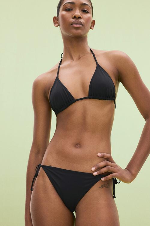 Tie tanga bikini bottoms - black