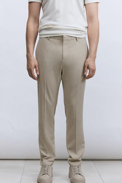 Slim fit suit trousers - beige