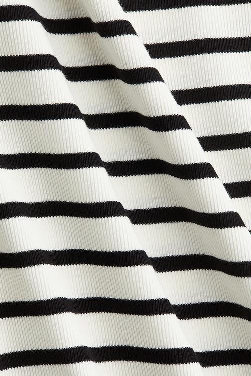 Mama ribbed top - cream striped