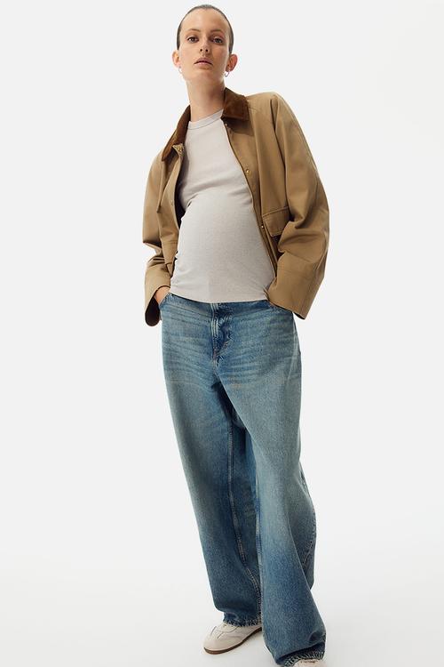 Mama ribbed top - light greige