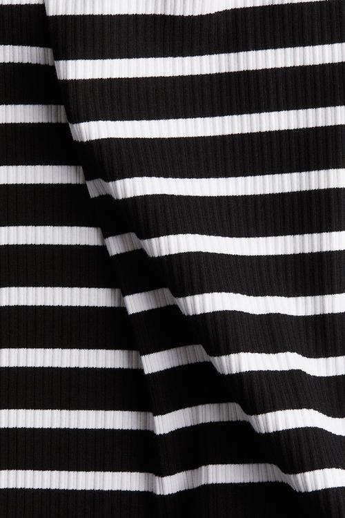 Mama ribbed T-shirt dress - black/white striped