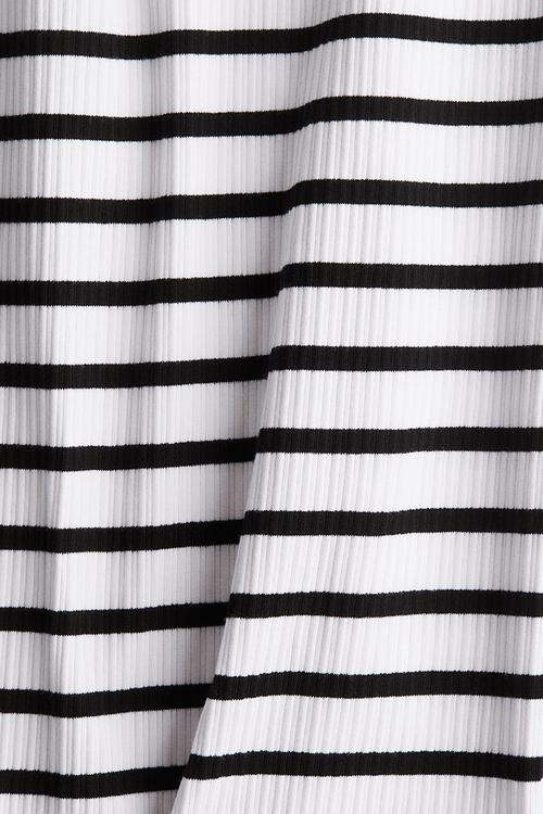 Mama ribbed T-shirt dress - white/black striped