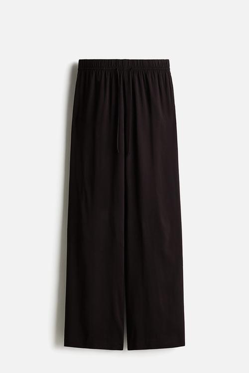 Wide pull-on trousers - black