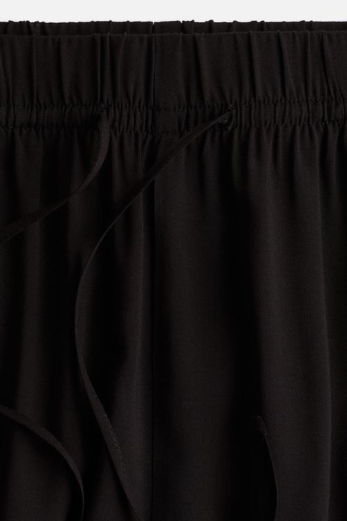 Wide pull-on trousers - black