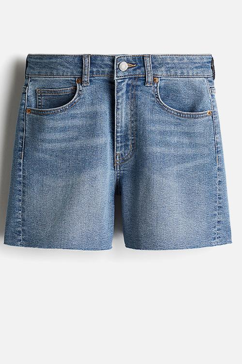 Skinny high denim shorts - denim blue