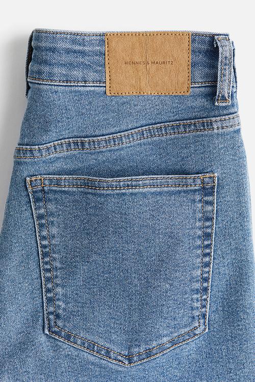 Skinny high denim shorts - denim blue