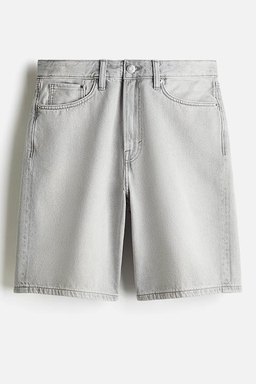 Relaxed denim shorts - grey