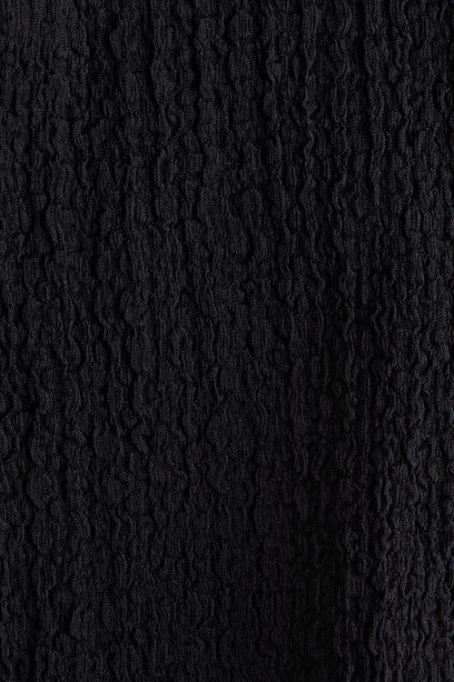 Crinkled drawstring trousers - black
