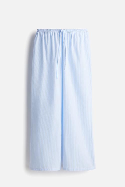 Cotton pyjama bottoms - light blue/white striped 