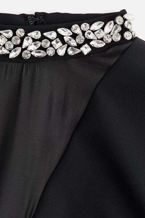 Rhinestone-embellished top - black