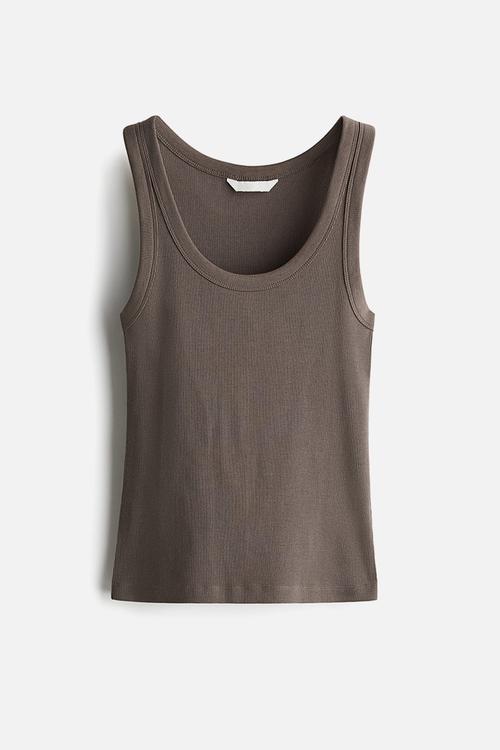 Ribbed vest top - mole