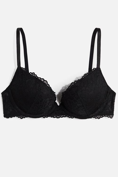 Lace super push-up bra - black