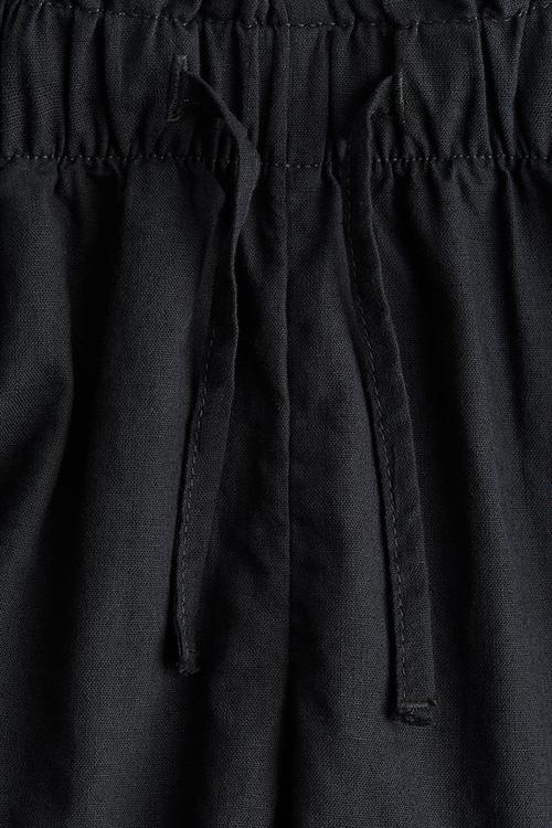 Linen-blend shorts - dark grey