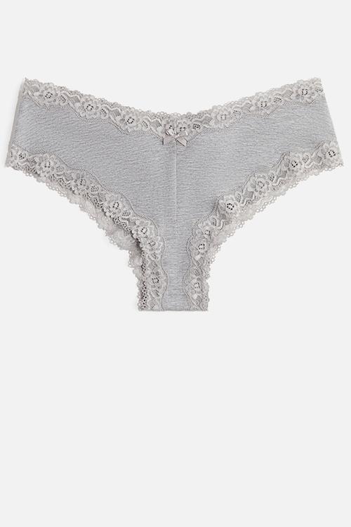 3-Pack cotton and lace hipster briefs - multi