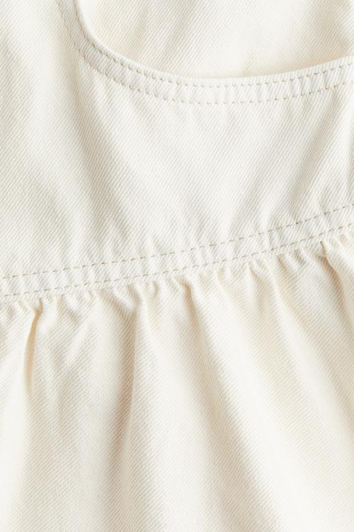 Peplum-hem denim skirt - cream