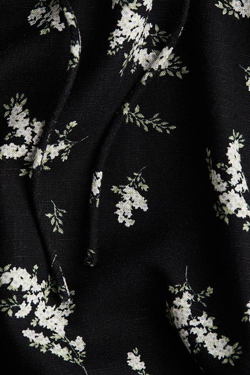 Tie-detail maxi dress - black/floral