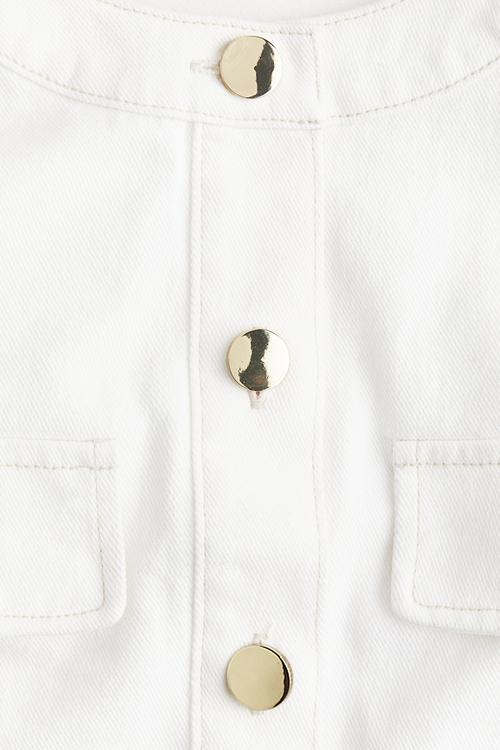 Cropped denim top - cream