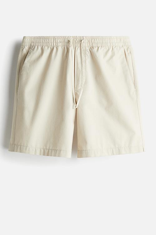 Regular fit canvas shorts - light beige