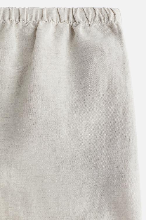 Linen-blend drawstring shorts - ight beige