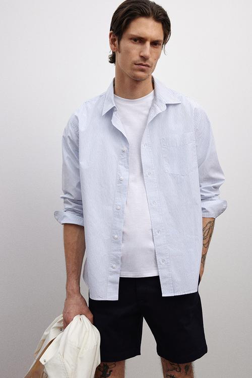 Regular fit chino shorts - navy blue