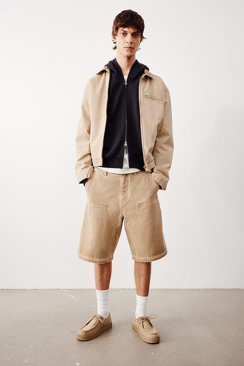 Relaxed fit carpenter shorts - beige