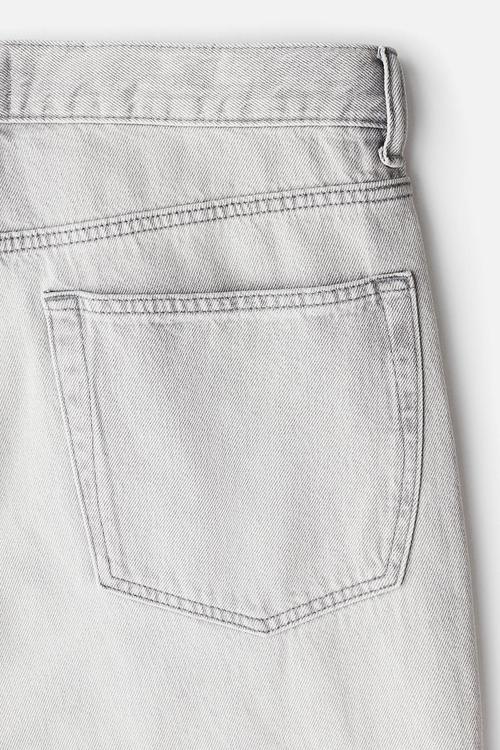 Loose straight high jeans - light denim grey