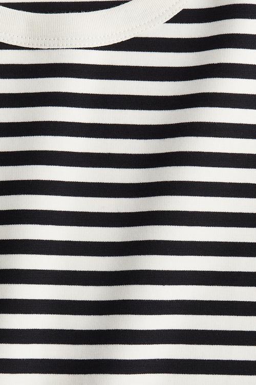 Cotton t-shirt - white & black striped