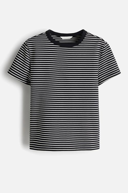 Cotton t-shirt - black & white striped