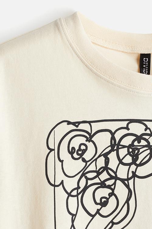 Printed t-shirt - light beige/portrait