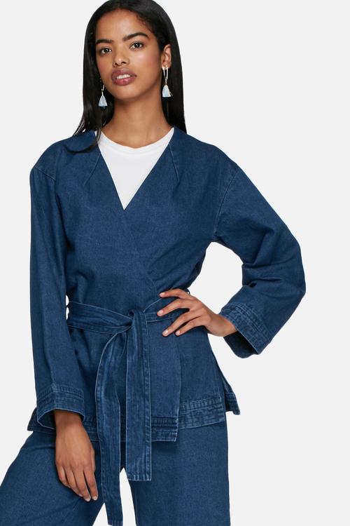 Belted denim jacket