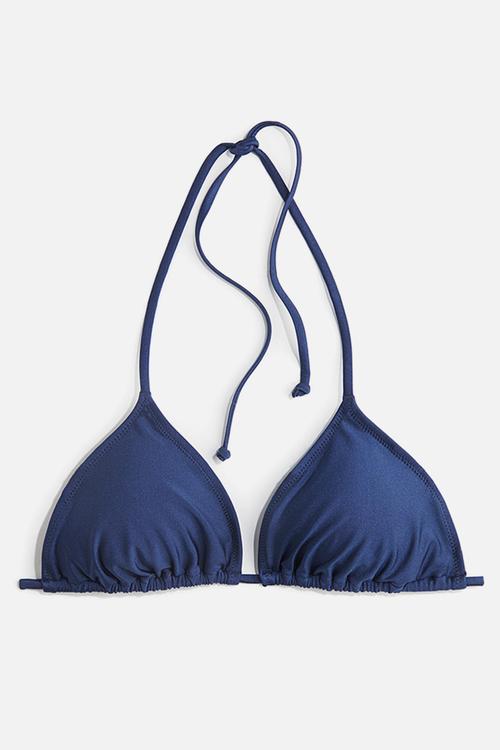 Padded triangle bikini top - dark blue