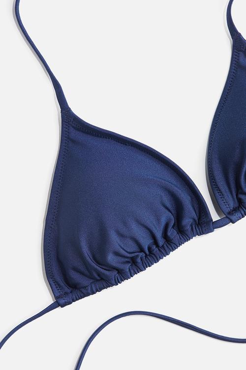 Padded triangle bikini top - dark blue