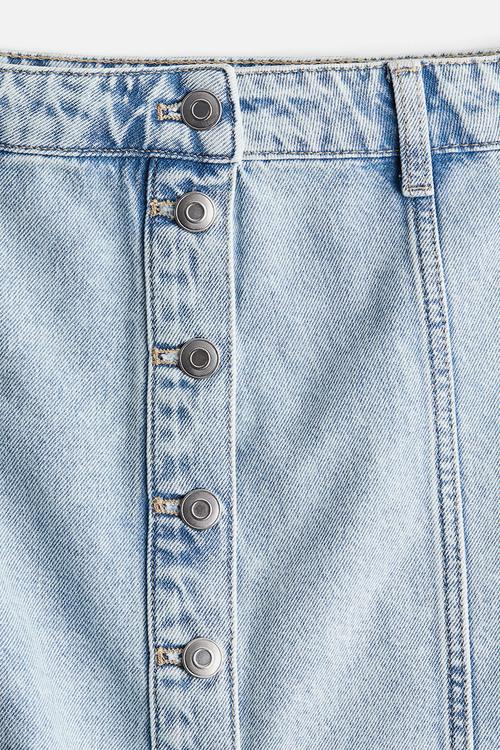A-line denim mini skirt - light denim blue