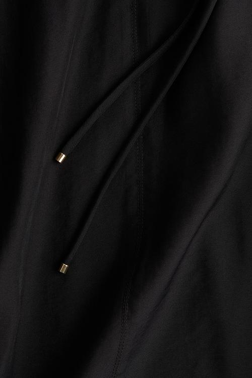 Tie-belt tunic dress - black