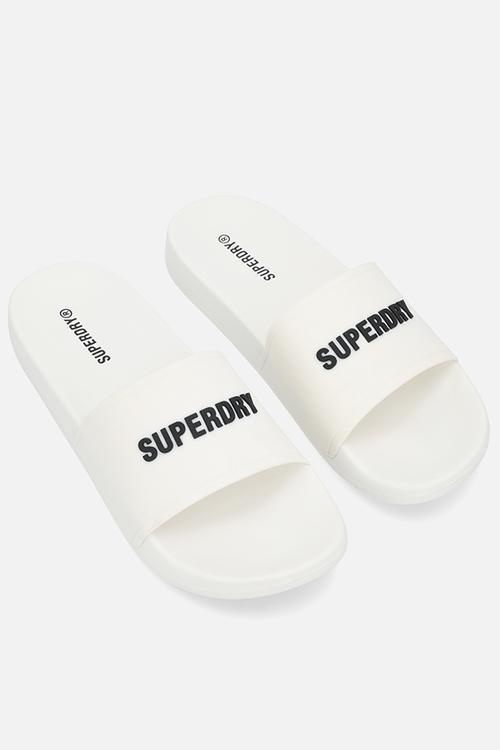 Logo pool slide - Ecru/Black